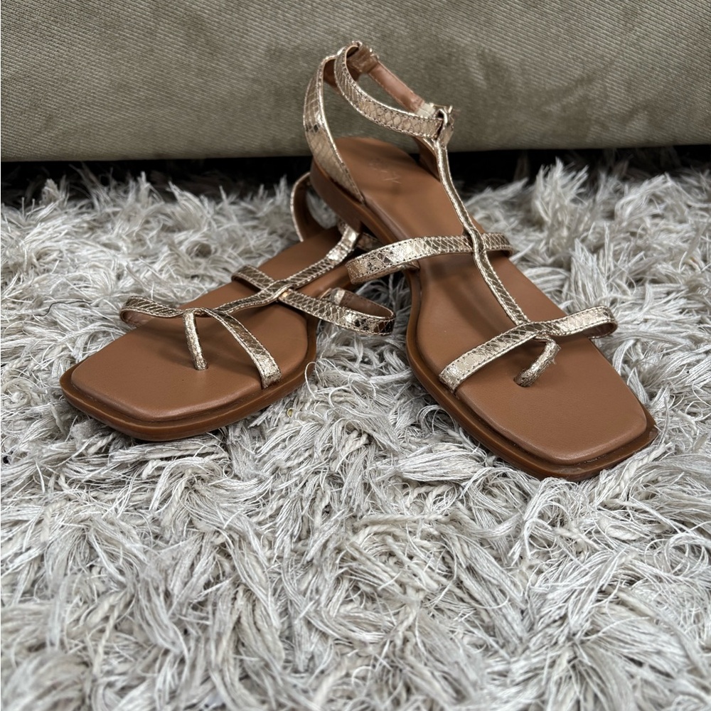 Gold Snakeskin Sandals